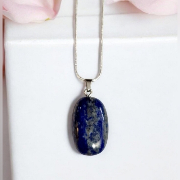 Lapis Lazuli Stone Sterling Silver Necklace Womens Jewelry - Picture 1 of 8